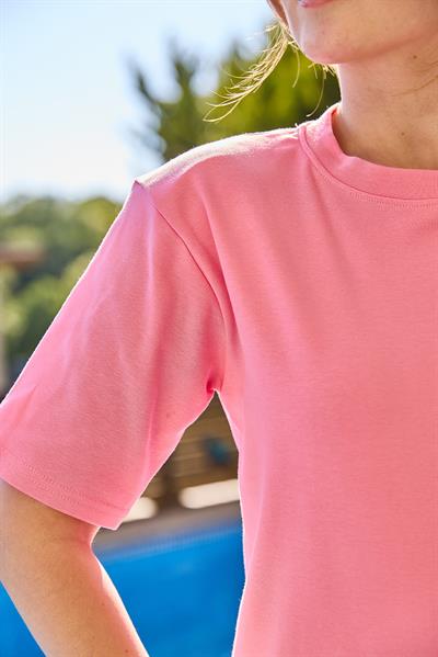 Vatkalı Bisiklet Yaka Basic Tshirt Pembe