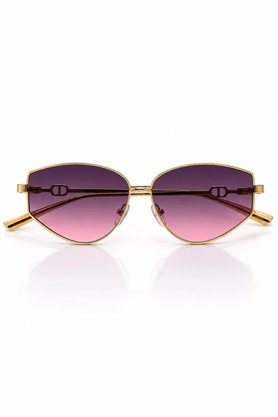 Gold Çerçeveli Güneş Gözlüğü Pembe