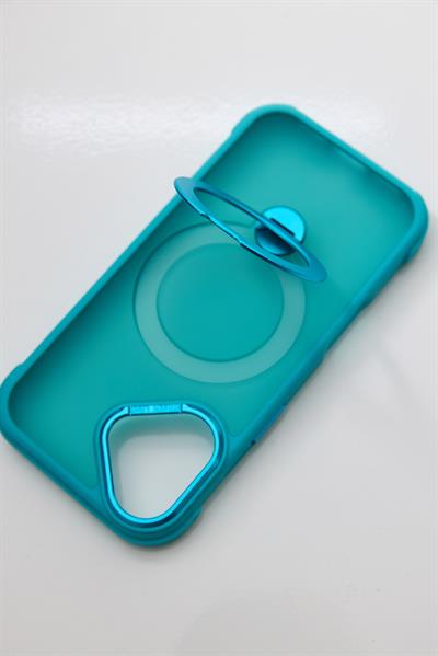 İphone 17 Uyumlu MagSafe Dönebilen Mat Yüzeye Sahip Kılıf Mavi