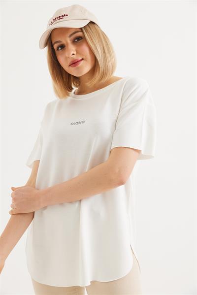 Bisiklet Yaka  Oysho Basic Tshirt Beyaz