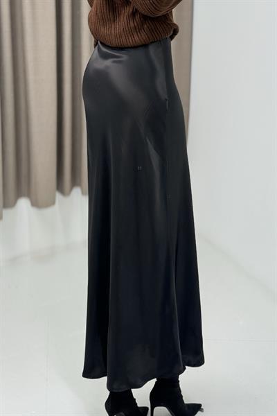 Beli Lastikli  Saten Etek Siyah