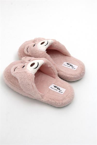Peluş Model Önü Kapalı Ev Terliği Pembe