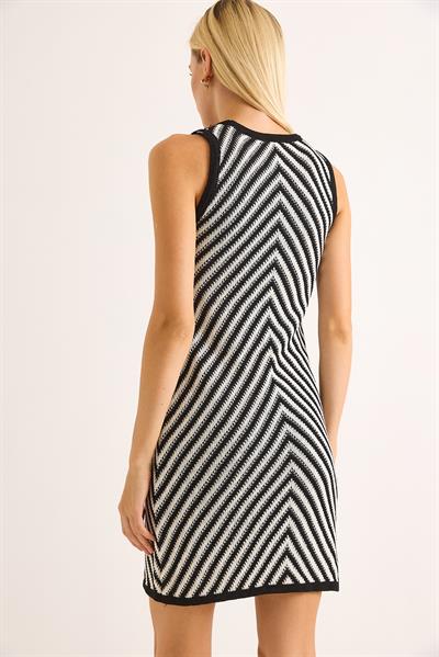 Halter Yaka Ajurlu Mini Elbise Astarsız Siyah