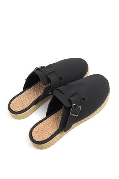 Kadın Önü Kapalı Tek Tokalı Siyah Terlik 