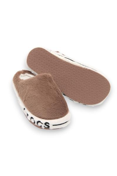 Kadın  İçi Yünlü Önü Kapalı Kahverengi Ev Terliği