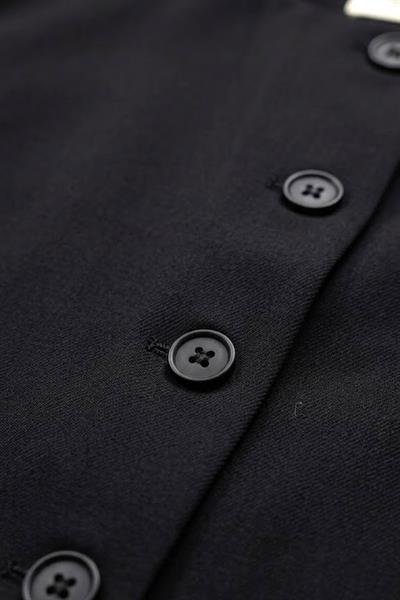 Kadın Kısa Kollu Düğmeli Crop Yelek Siyah