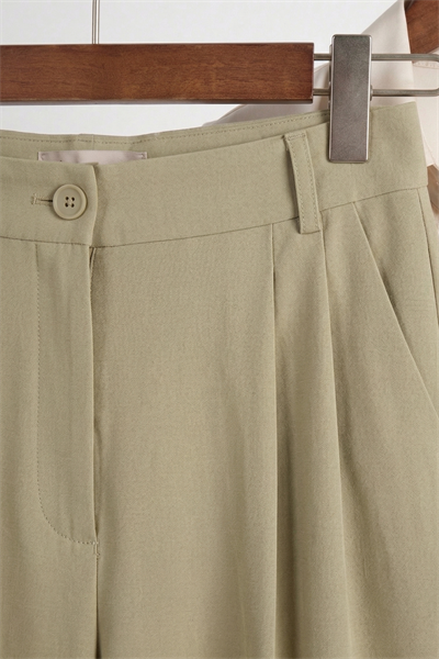 Kadın Rahat Kesim Bol Paça Yüksek Bel Pantolon Vizon