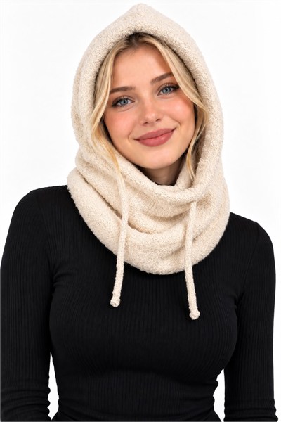 Yumoş Balaklava Ayarlanabilir Bere Ekru