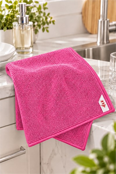 39X39cm Ölçülü Mikrofiber Temizlik Bezi Pembe