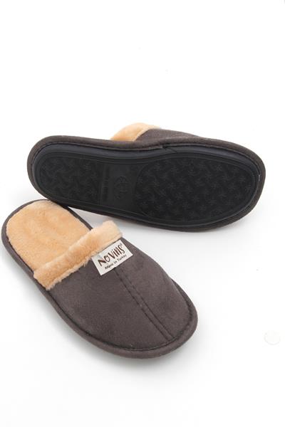 İçi Yünlü Önü Kapalı Ev Terliği Antrasit