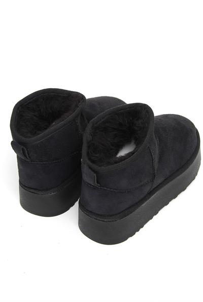 İçi Kürklü Süet Kadın Ayakkabı Siyah