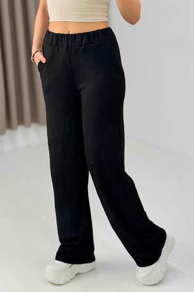 Kadın Rahat Bürümcük Pantolon Siyah