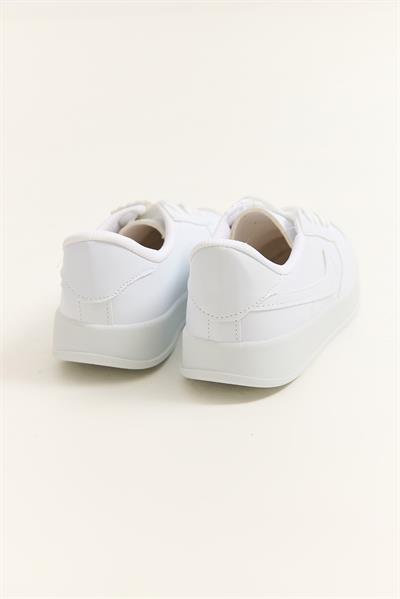 Kalın Taban Bağcıklı Spor Ayakkabı Beyaz