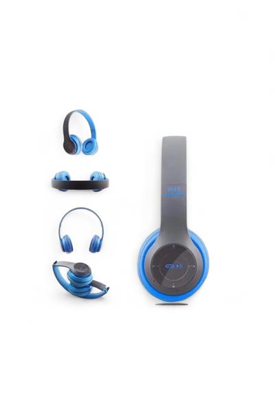Kulak Üstü Mavi Bluetooth Kulaklık