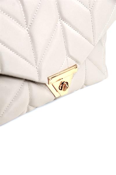 Kapitone Model Çift Gözlü El Ve Omuz Çantası Gri