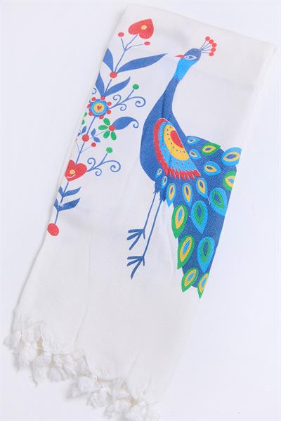 Bamboo Plaj Havlusu Beyaz