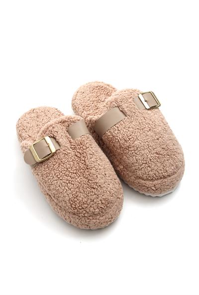 Kadın Kışlık  Tek Tokalı Vizon Ev Terliği