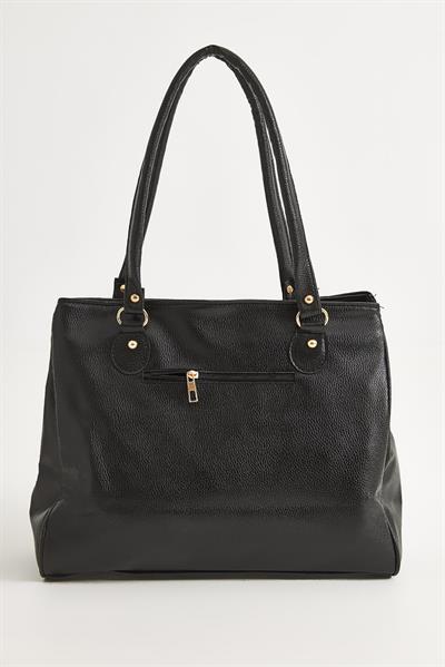 Ön Cepli Fermuarlı Kadın Çanta Siyah