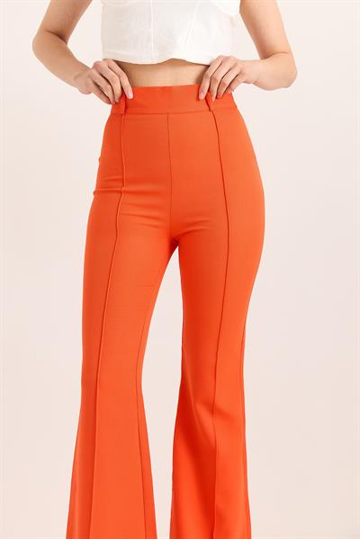 Yüksel Bel Çımalı  İspanyol Paça Pantolon  Nar