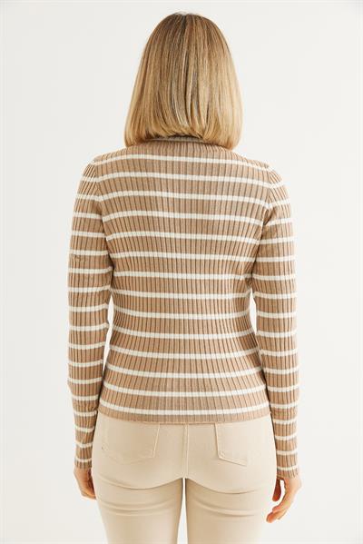 Yarım Balıkçı Yaka  Mevsimlik Triko Kazak Vizon