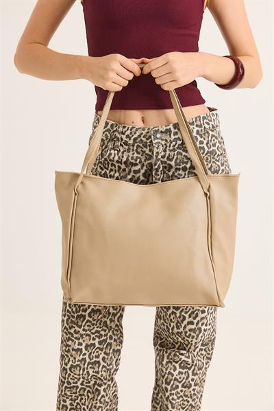 Salaş Model Kadın Omuz Çantası Vizon