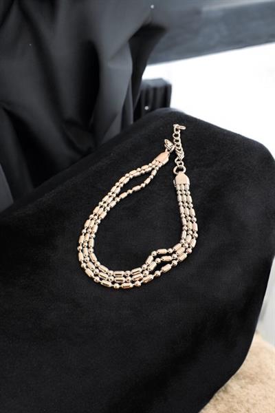 Unisex Üç Zincirli Bileklik Gümüş