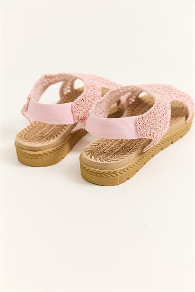 Örgü Model Kadın Sandalet Pembe