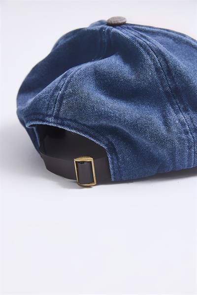 Ayarlanabilir Baskılı Yıkamalı Kot Şapka Füme