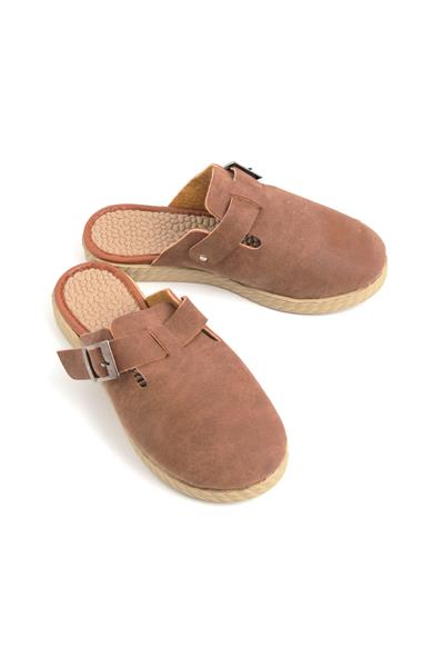 Kadın Önü Kapalı Tek Tokalı Kahverengi Terlik 