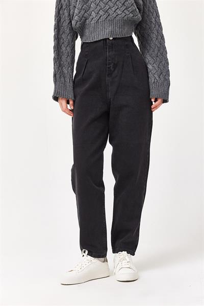 Fit Jean Yüksek Bel Pantolon Siyah