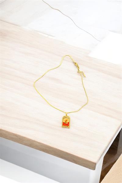 Osmanlı Figürlü Çelik  Zincir Kolye Gold