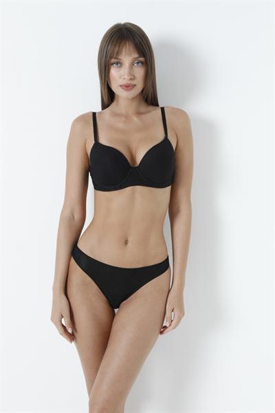 Sütyen Takım Baklava Desen Boş Siyah