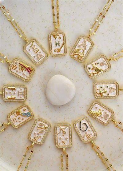 Terazi Burcu Altın Rengi Kaplama Çelik Kolye Gold