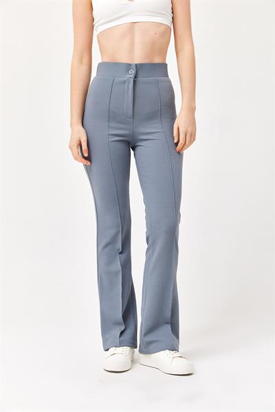 Yüksel Bel Krep Pantolon Gri