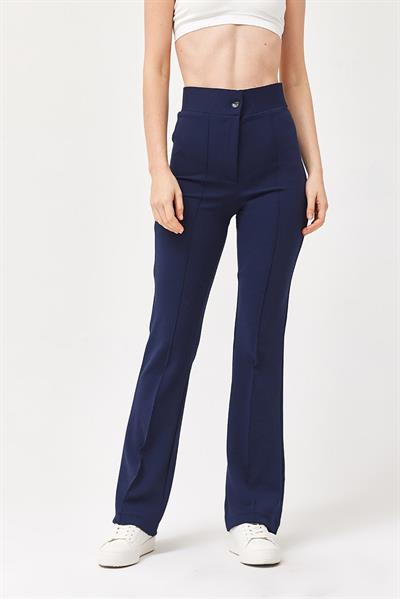 Yüksel Bel Krep Pantolon Lacivert