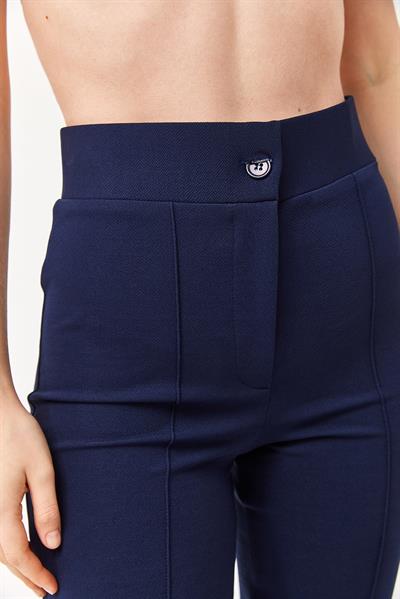 Yüksel Bel Krep Pantolon Lacivert