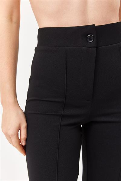Yüksel Bel Krep Pantolon Siyah