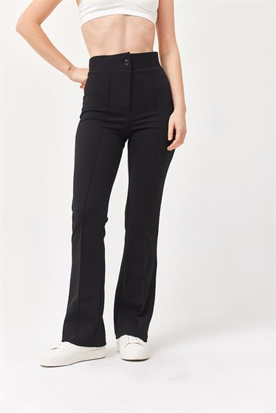 Yüksel Bel Krep Pantolon Siyah
