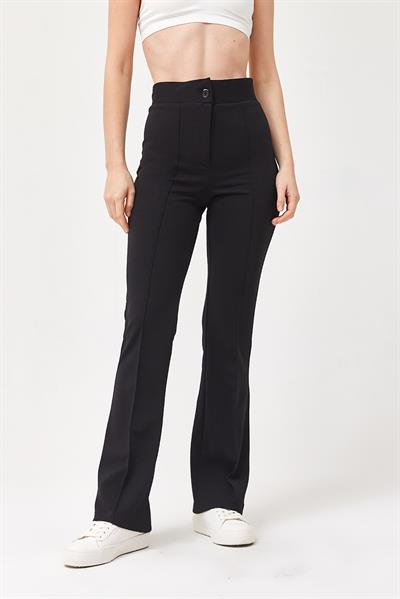 Yüksel Bel Krep Pantolon Siyah