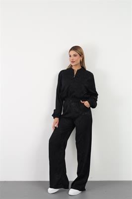 Saten Leopar Detay Pantolon