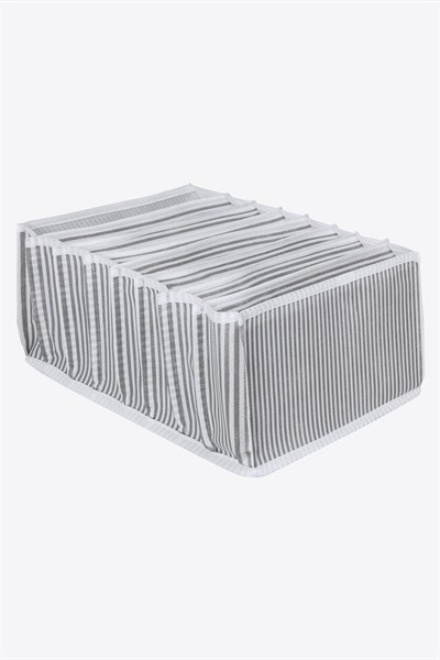 Akordiyon Organizer ( L ) Gri Gri Çizgili