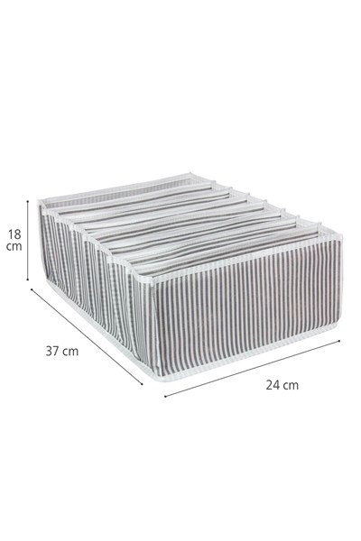 Akordiyon Organizer ( L ) Gri Gri Çizgili
