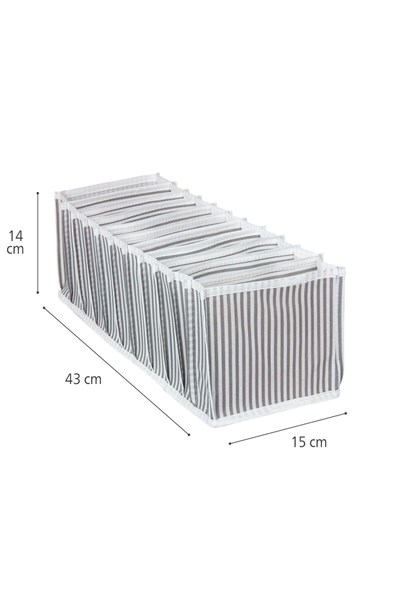 Akordiyon Organizer M Gri Gri Çizgili