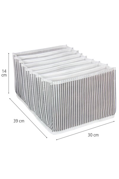 Akordiyon Organizer ( Xl ) Gri Gri Çizgili