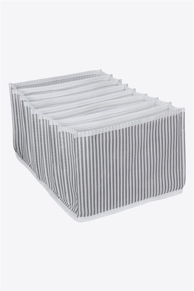 Akordiyon Organizer ( Xl ) Gri Gri Çizgili