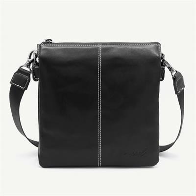 Uderra Unisex Hakiki Deri Siyah Postacı Çantası - S3EK0303