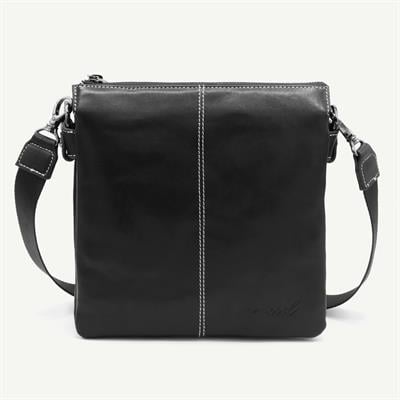Uderra Unisex Hakiki Deri Siyah Postacı Çantası - S3EK0321