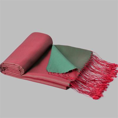 Armanda İpek Şal - Kırmızı Mint Yeşili