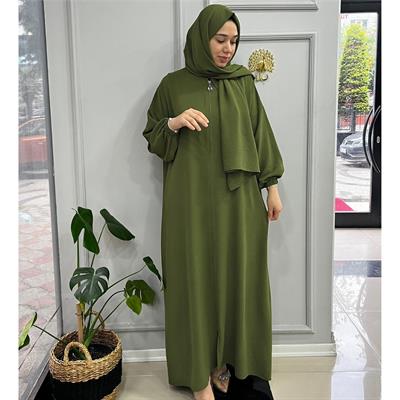 İslambol Ala Namaz Elbisesi Haki Yeşil