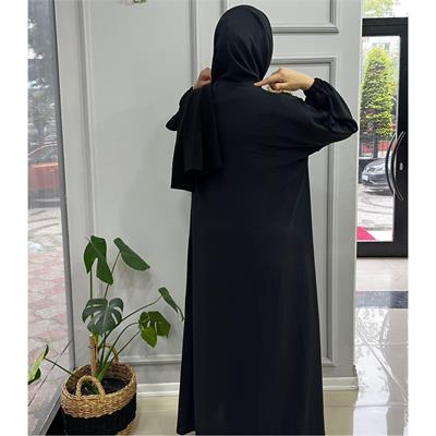 İslambol Ala Namaz Elbisesi Siyah